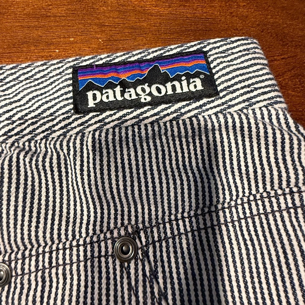 Patagonia Denim Blue and White Striped Pencil Skirt -Size 4 - Picture 5 of 6